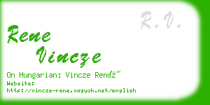 rene vincze business card